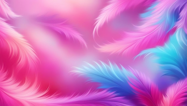 Photo a colorful background with feathers from feathers and a colorful background