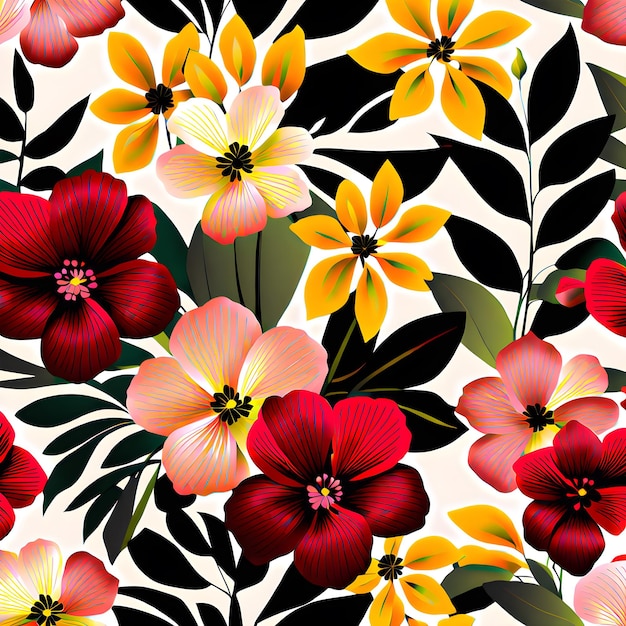 a colorful background with flowers and leaves and the word hibiscus