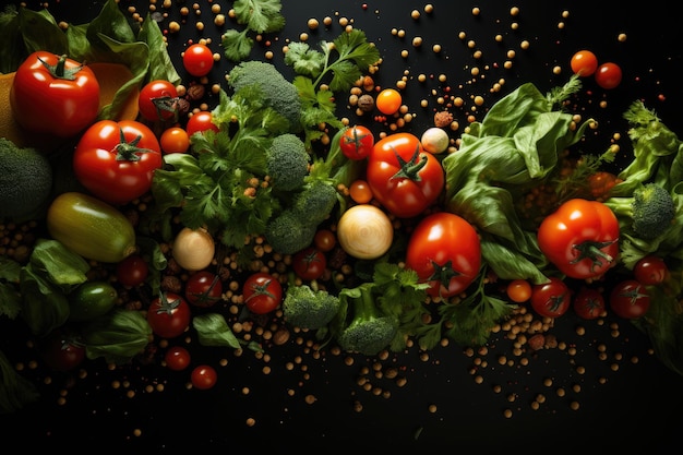 Colorful background with fresh healthy vegetables