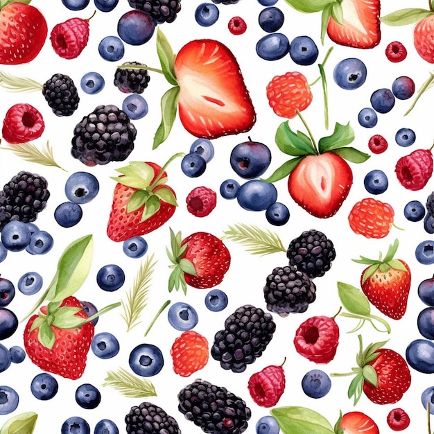 a colorful background with fruits and berries and the words fruit on it