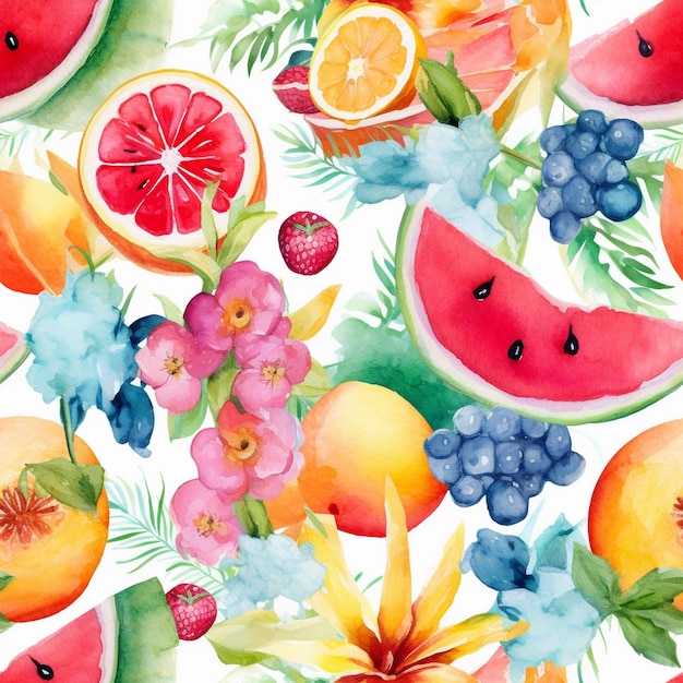 a colorful background with fruits and berries and the words fruit on it