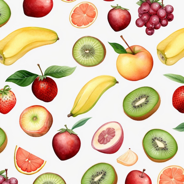 a colorful background with fruits and berries and the words fruit on it