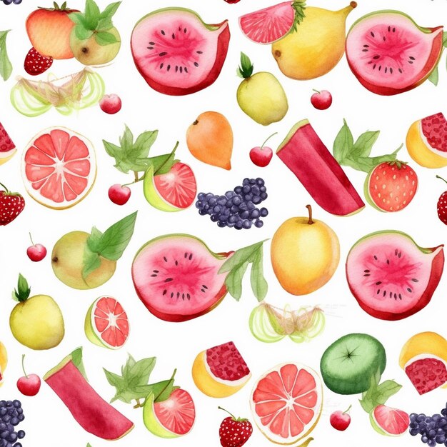 a colorful background with fruits and berries and the words fruit on it