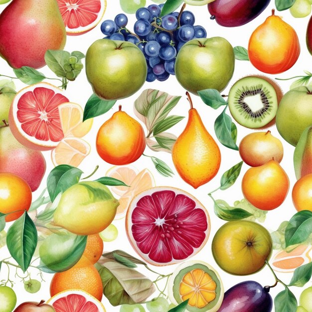 a colorful background with fruits and berries and the words fruit on it