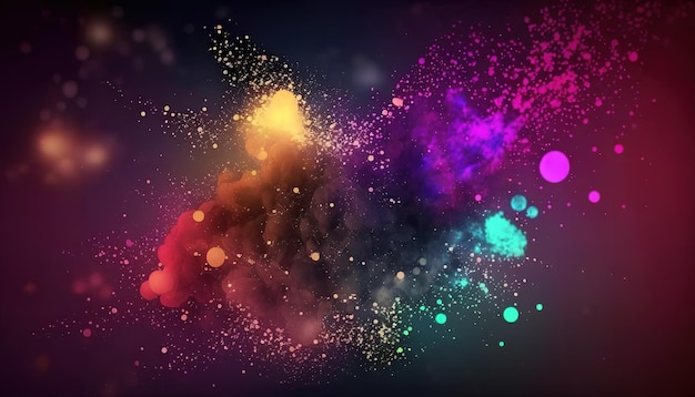 Colorful background with glitter and black background