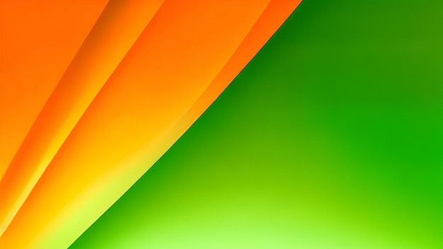 a colorful background with a green and orange leaf