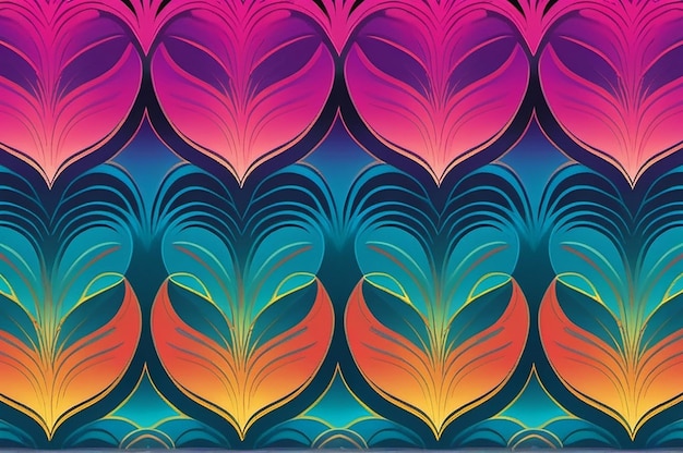 a colorful background with a heart shaped design in the middle