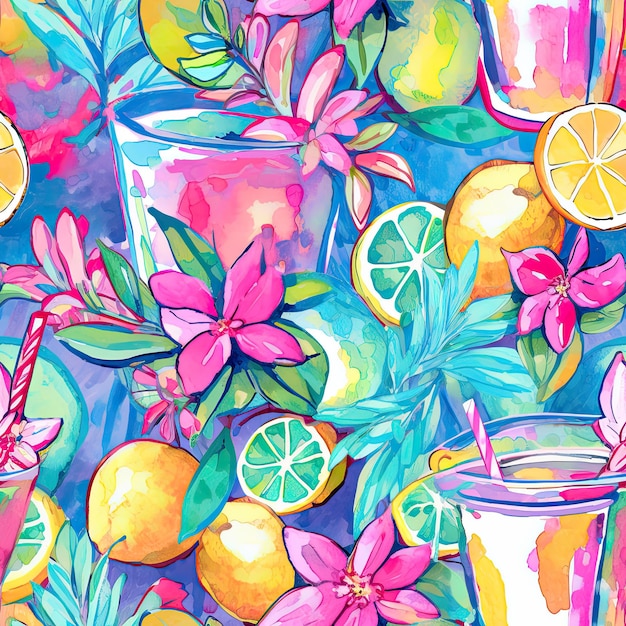 a colorful background with lemons lemons and lemons