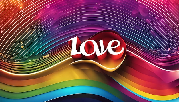 Photo a colorful background with lines that say the word love