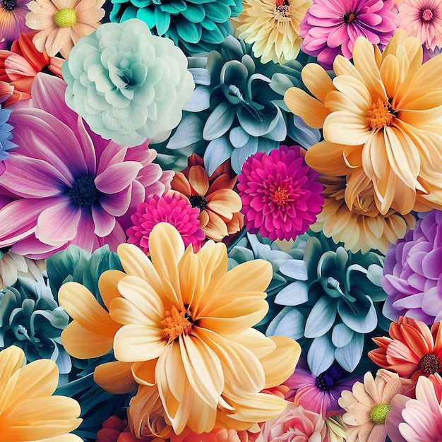 A colorful background with a lot of flowers.