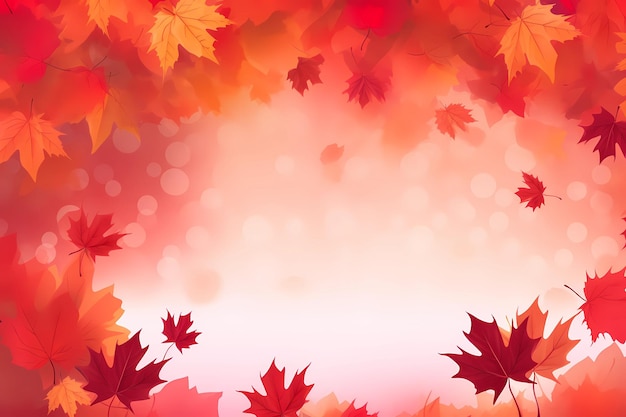 A colorful background with maple leaves and the words fall on it