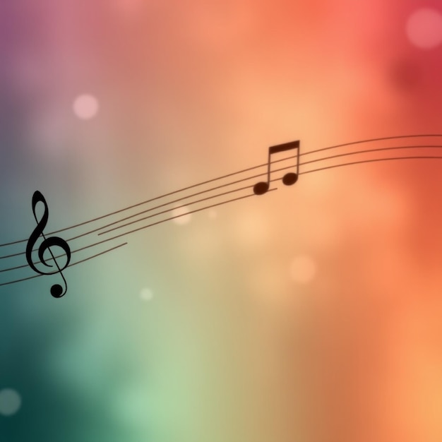 a colorful background with music notes and a colorful background