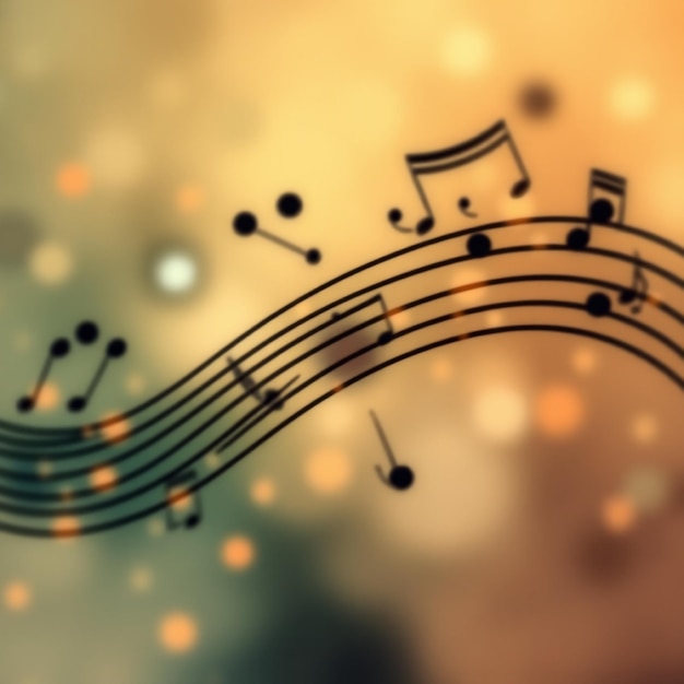 a colorful background with a number of music notes and a number of notes