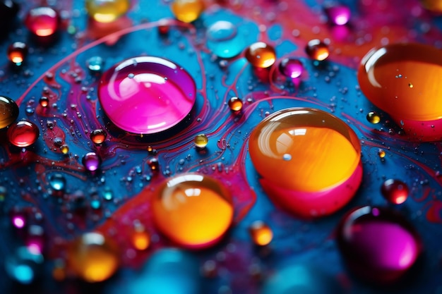 Photo colorful background with oil drops on water