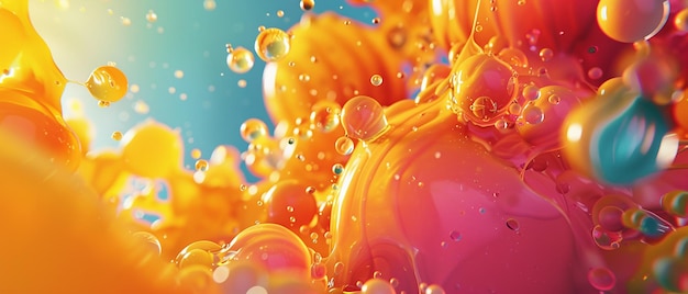 a colorful background with orange and red bubbles and the word oil