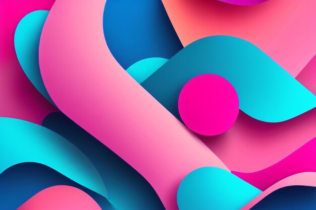 A colorful background with a pattern of circles and a large circle.