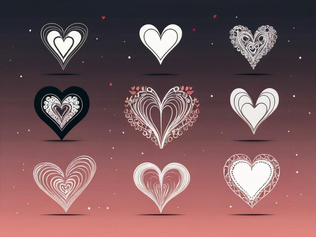 Photo a colorful background with a pattern of hearts and the words  heart