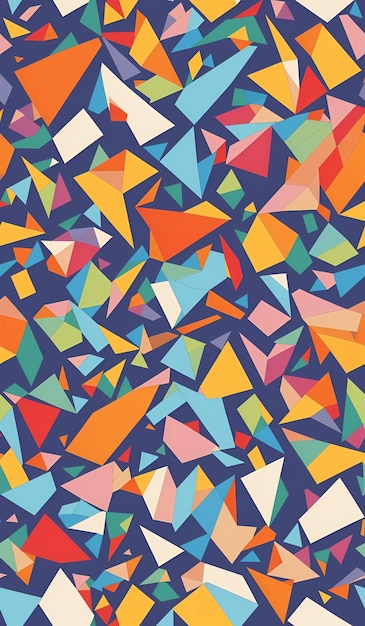 A colorful background with a pattern of triangles.