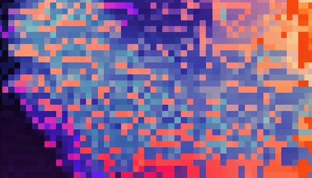 A colorful background with a pixel pattern that says'blue '