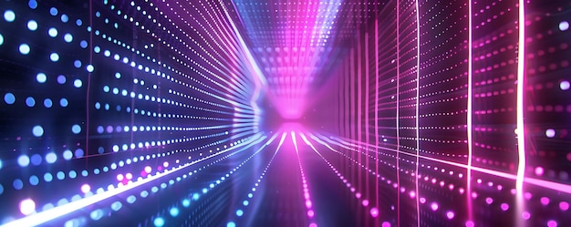 a colorful background with a purple and blue light and a line of lights