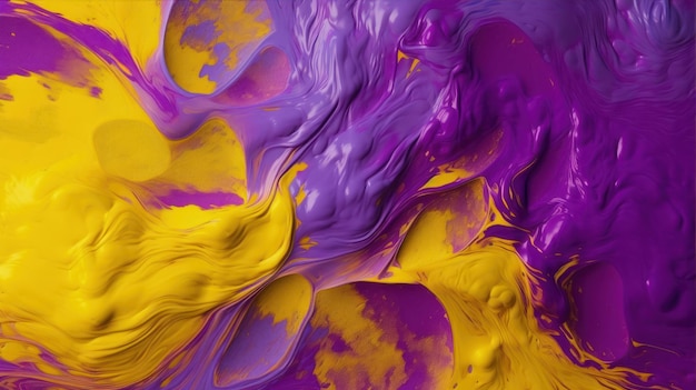 A colorful background with purple and yellow paint swirls.