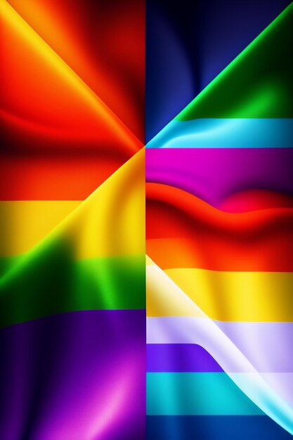 A colorful background with a rainbow flag on it