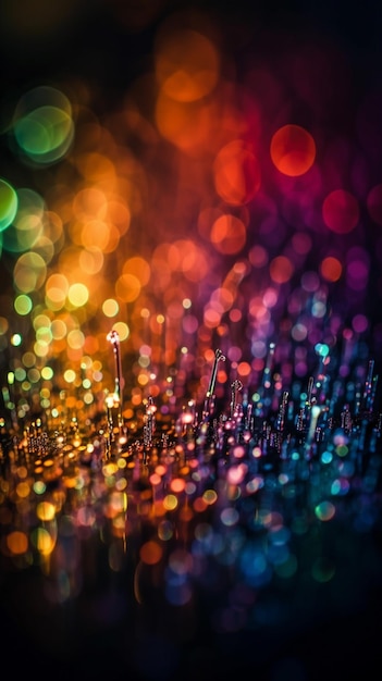 A colorful background with a rainbow of lights