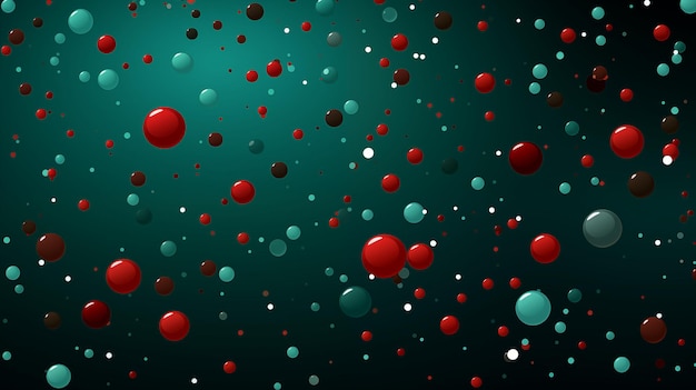 a colorful background with red and blue balls and dots