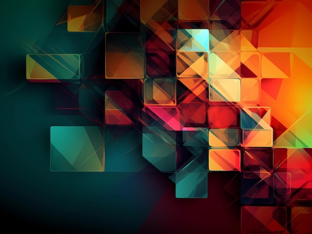 A colorful background with squares and the word cubes on it