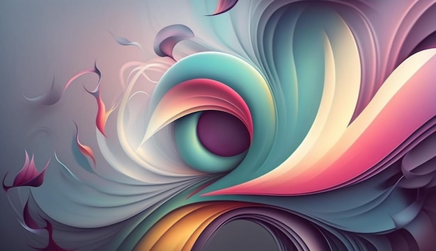 A colorful background with a swirl of colors and a large number of circles.