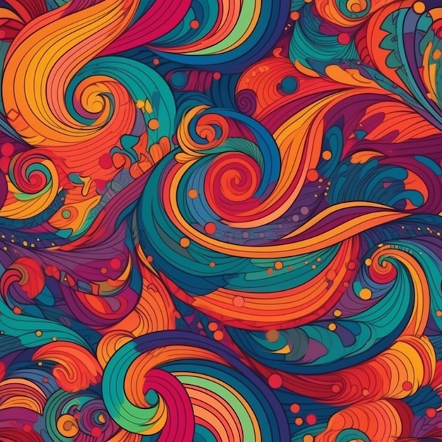 A colorful background with swirls and circles.