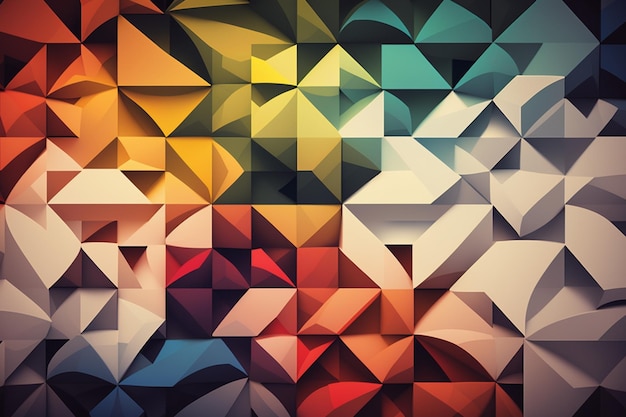 A colorful background with a triangle pattern.