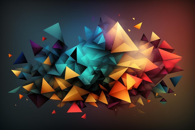 A colorful background with triangles in different colors.