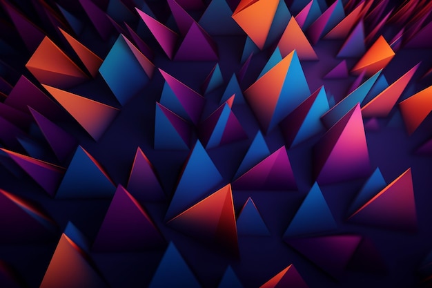 A colorful background with triangles and the words " blue " on the bottom.