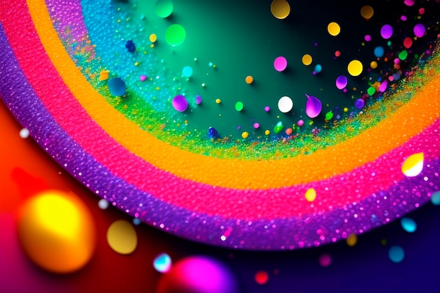 colorful background with vivid rainbow glitter twisting