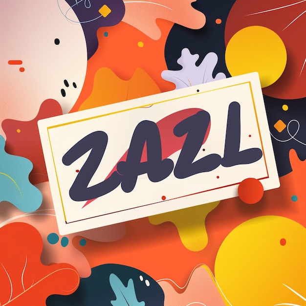 a colorful background with the word z z written on it