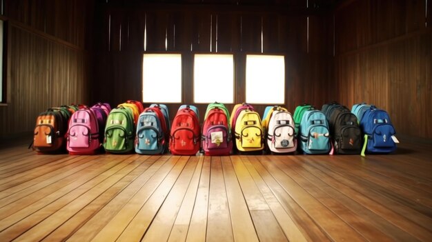 Colorful Backpacks Display