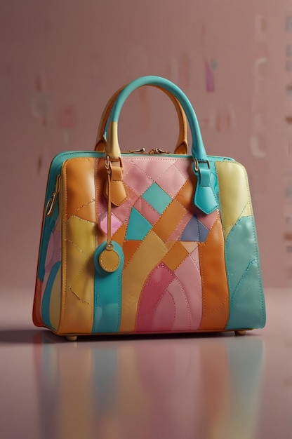 a colorful bag with a handle that says dont touch