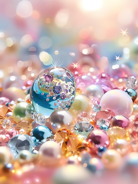 a colorful ball of bubbles is surrounded by colorful bubbles