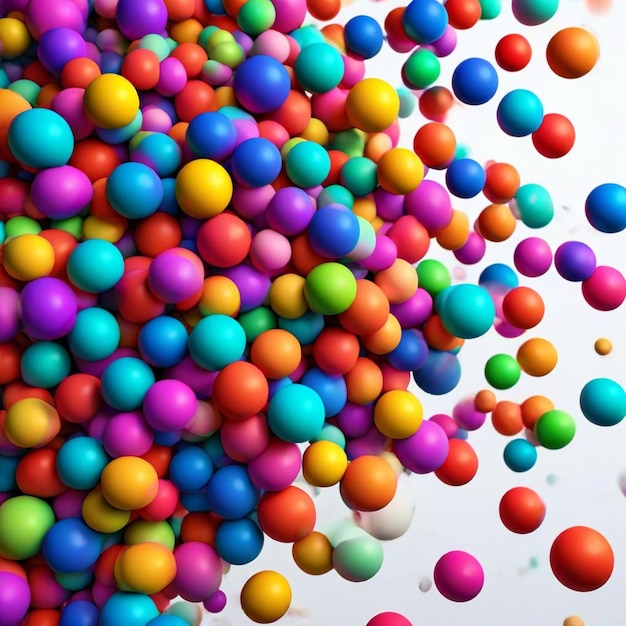 a colorful ball is being thrown over a white background