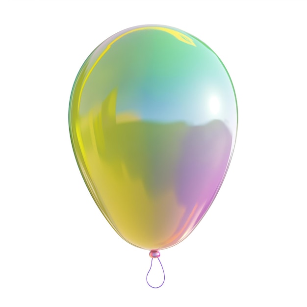 Photo a colorful balloon with a pink ribbon and a pink ribbon