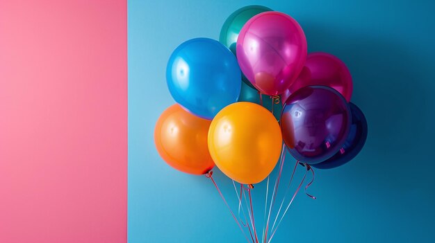 Colorful Balloons Against Bright Background