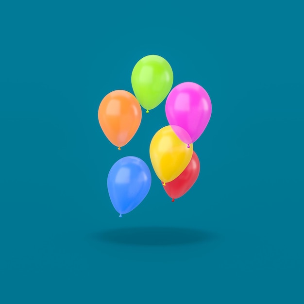 Colorful Balloons on Blue Background