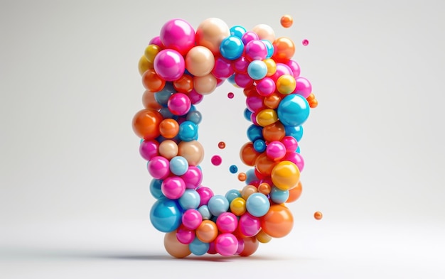 Colorful Balloons Form The Letter O