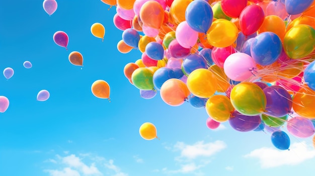 Colorful balloons in the sky