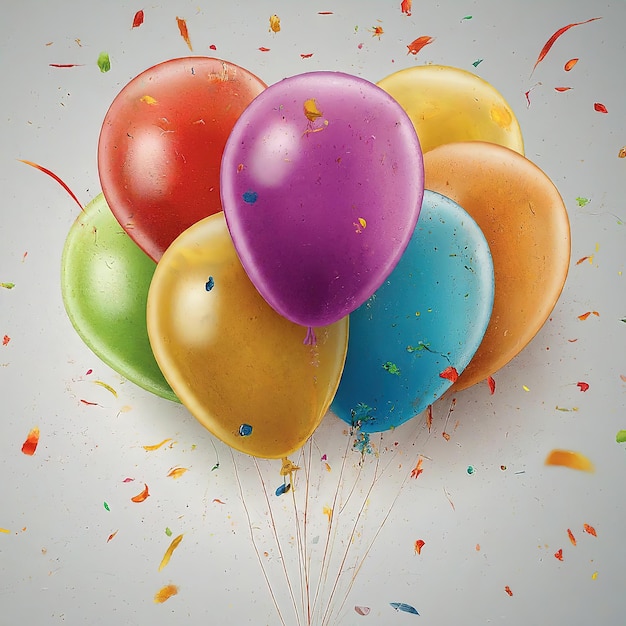 colorful balloons on a white background