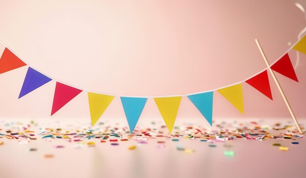 a colorful banner with the words happy birthday on it