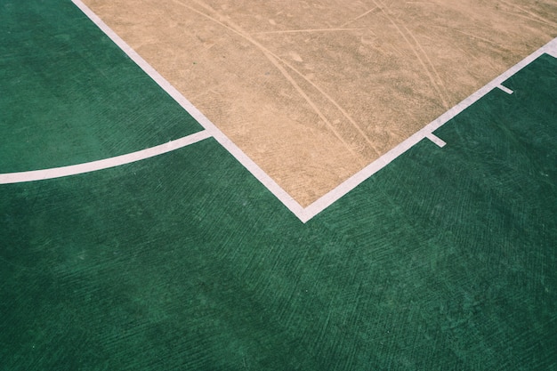 colorful basketball court in the street