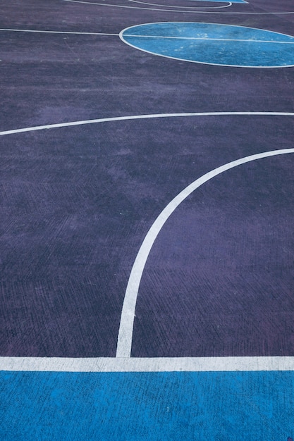 colorful basketball court in the street