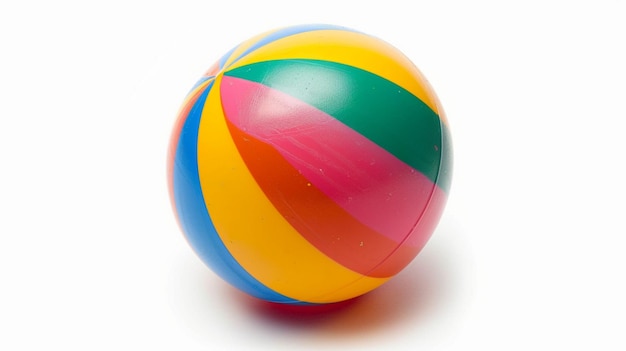 Colorful beach ball isolated on white background 3d render colorful toy ball